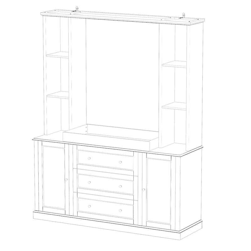 Dresser Storage Cabinet with Drawers and Adjustable Shelves, Diaper Changing Table, Display Shelf, Bookshelf