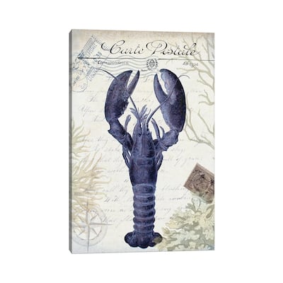 iCanvas "Seaside Postcard On Cream - Lobster" by Fab Funky Canvas Print