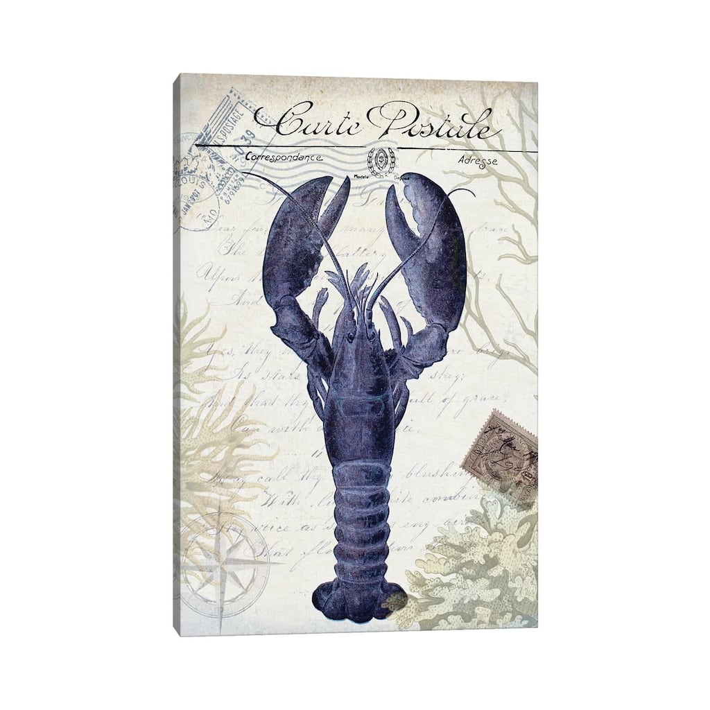 iCanvas "Seaside Postcard On Cream - Lobster" by Fab Funky Canvas Print