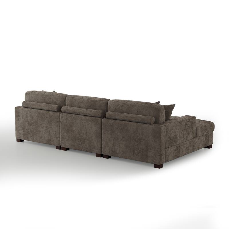 Modern Upholstered Chenille Modular Sectional Sofa with 2 Chaise