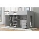 preview thumbnail 7 of 14, Stylish & Simple Wood Full Size Loft Bed with Built-in Wardrobe, Desk, Storage Shelves and Drawers, Safety Guaranteed, Grey