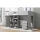 preview thumbnail 4 of 10, Wood Full Size Loft Bed with Built-in Wardrobe and Storage Shelves, Kids Bed Frame with 3-drawers Desk and Drawers, Grey