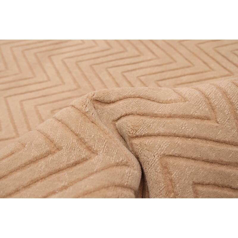 ECARPETGALLERY Hand Loomed Kashkuli Gabbeh Beige, Tan Wool Rug - 7'9 x 11'1