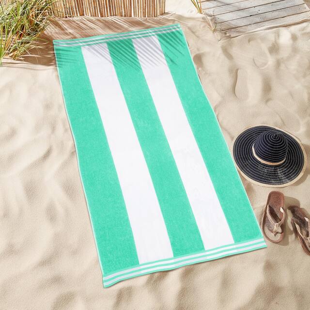 Miranda Haus Winslow Oversized Cabana Stripe 2 Piece Beach Towel
