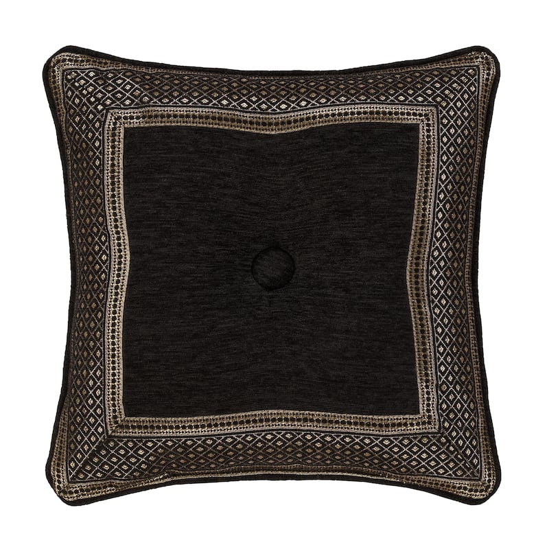 J. Queen New York Laurenza Black 18" Square Decorative Throw Pillow