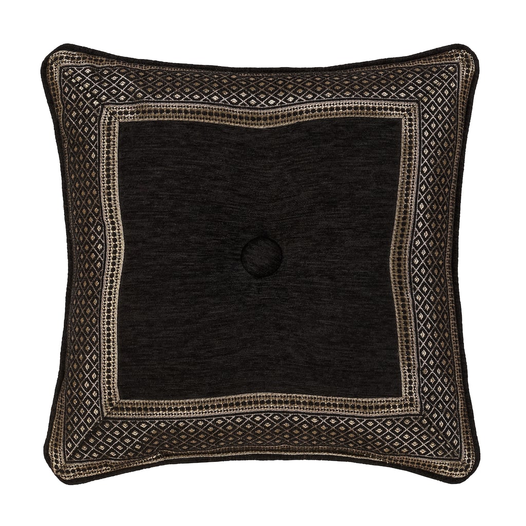J. Queen New York Laurenza Black 18" Square Decorative Throw Pillow
