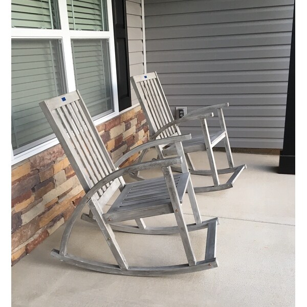Safavieh Clayton Grey Wash Acacia Wood Rocking Chair Free Safavieh Clayton Grey Wash Acacia Wood Rocking Chair Free Shipping Today 9003738