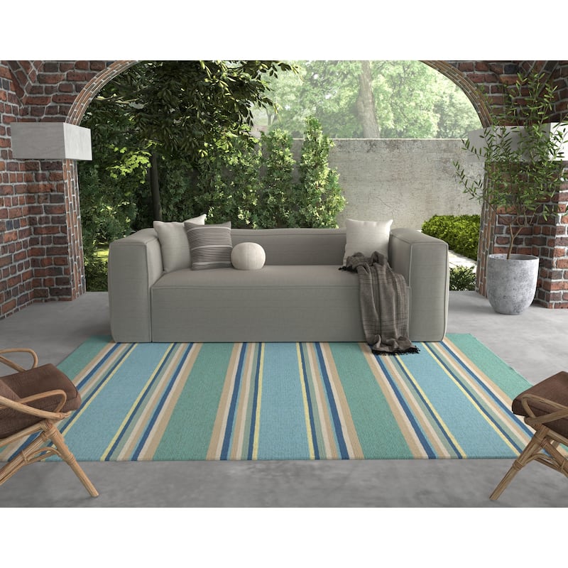 Domani Trails Tropical Stripes Indoor / Outdoor Rug
