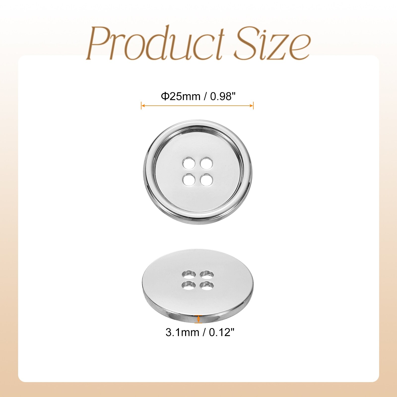 Metal Button 4 Holes Alloy Round Button Craft Sewing Accessories for Clothing DIY Crafts Decoration