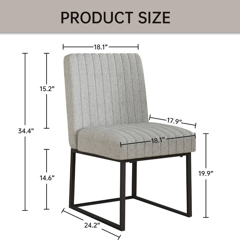 Mid Century Modern Dining Chair with Black Metal Legs