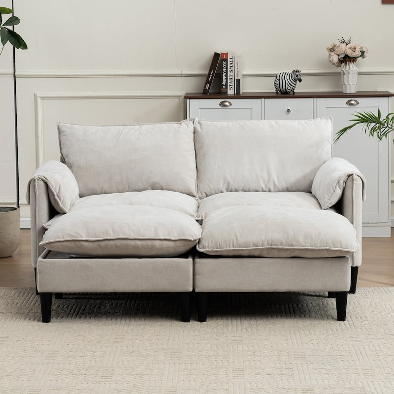 Convertible Combination Sofa Sofa U-Shaped Sofa With Footstools With Storage