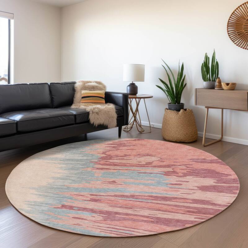 Premium Washable Super Soft Modern Ombre Mayfield Rug - Coral - 8' x 8'