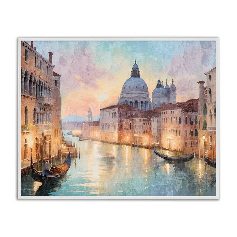 Stupell Scenic Venetian Canal Framed Giclee Art Design By Kim Allen - 20 x 16 - White