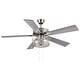 preview thumbnail 8 of 12, Layla River of Goods Satin Nickel 52 in. Ceiling Fan With 2 LED Lights - 52" x 52" x 13.75"/18.75"