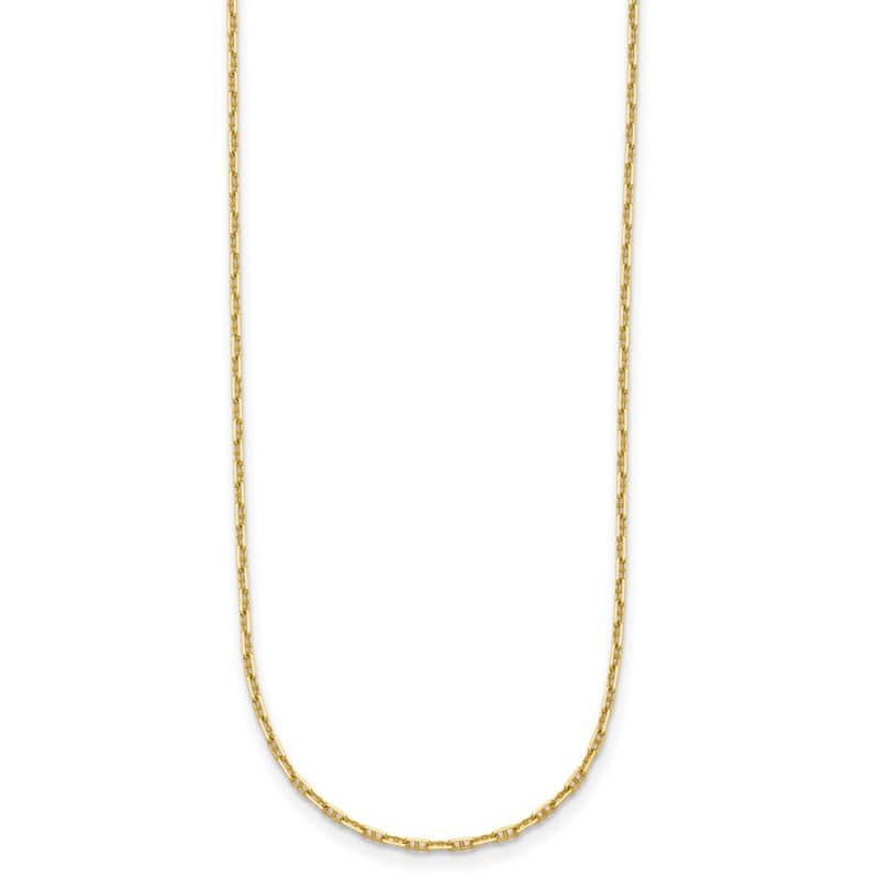 Curata Italian 14k Yellow Gold 1.3mm Mariner Anchor Chain Necklace (Lobster)