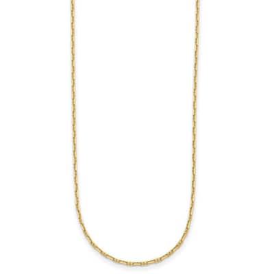 Curata Italian 14k Yellow Gold 1.3mm Mariner Anchor Chain Necklace (Lobster)