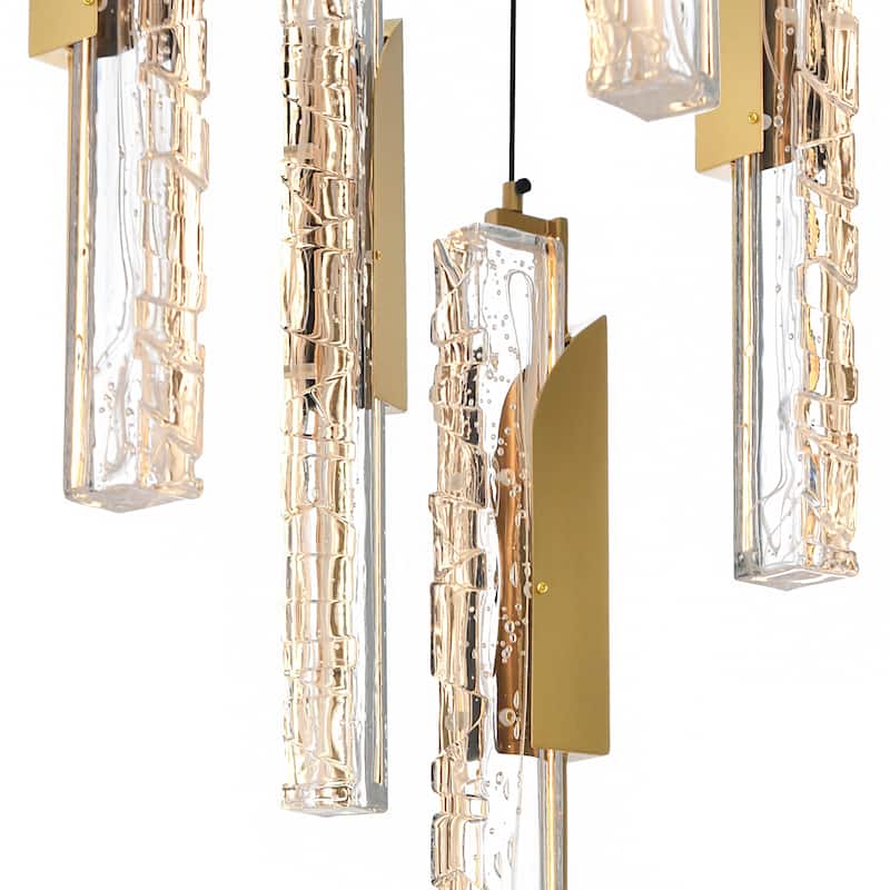Valira Integrated LED 12in Brass Mini Pendant with Handcrafted Glass