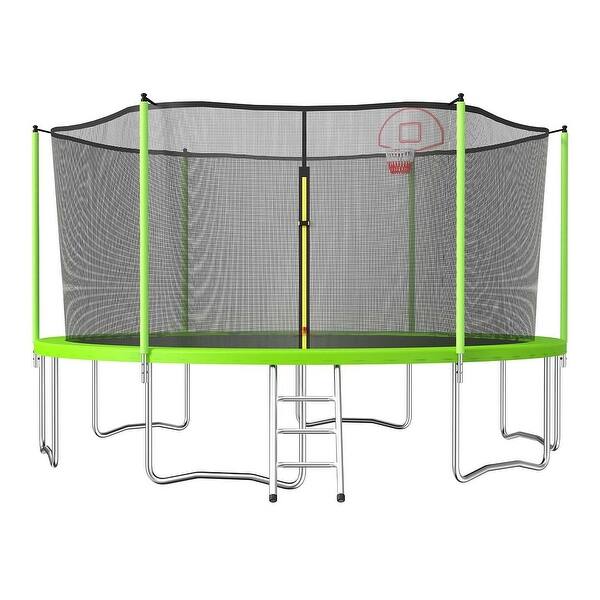 slide 2 of 15, Trampoline Kids and Adults Outdoor Round Trampoline with Enclosure