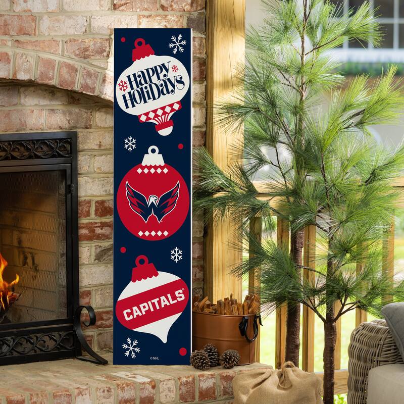 47" Double Sided Seasonal Porch Leaner, Washington Capitals - 47" x 11.25" - Christmas