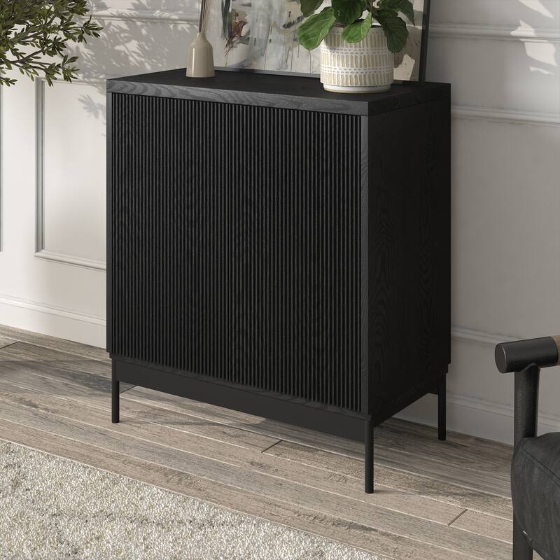 Whitman 28" Wide Rectangular Accent Cabinet - 28" Wide - Black Grain
