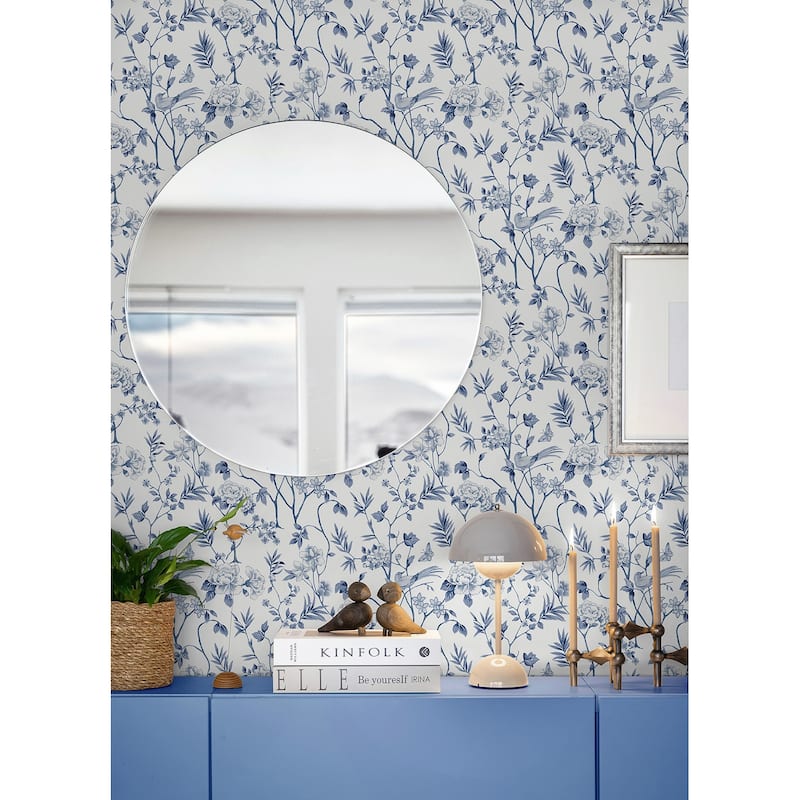 NuWallpaper Chinoiserie Garden Indigo Peel and Stick Wallpaper
