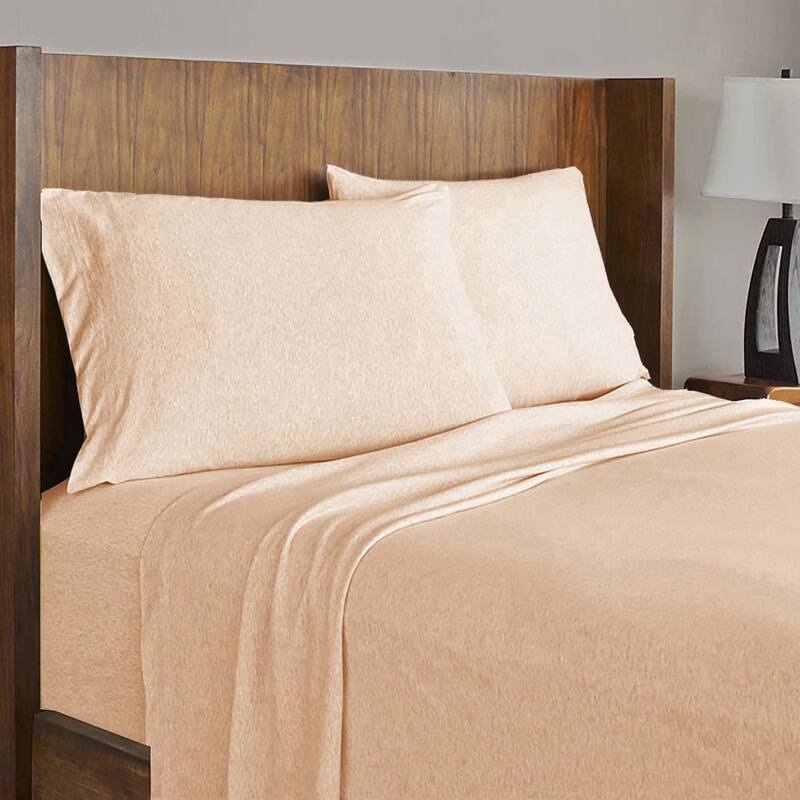 Soft Tees Luxury Jersey Knit Bed Sheet Set - Twin - Blush