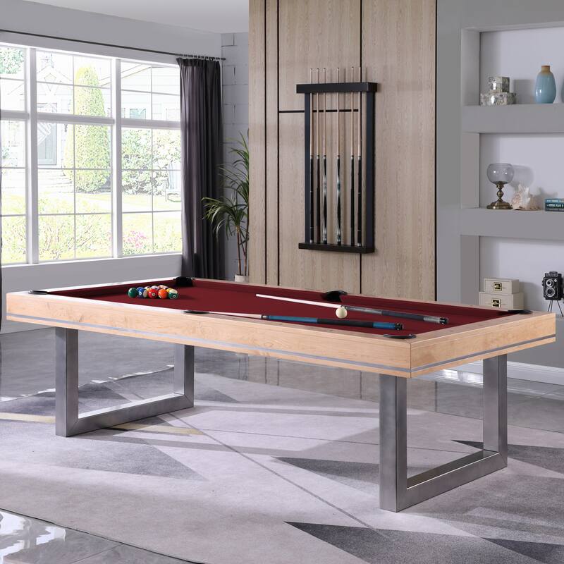Harmony Maple 7ft Billiard Slate Pool Table - Red/Purple