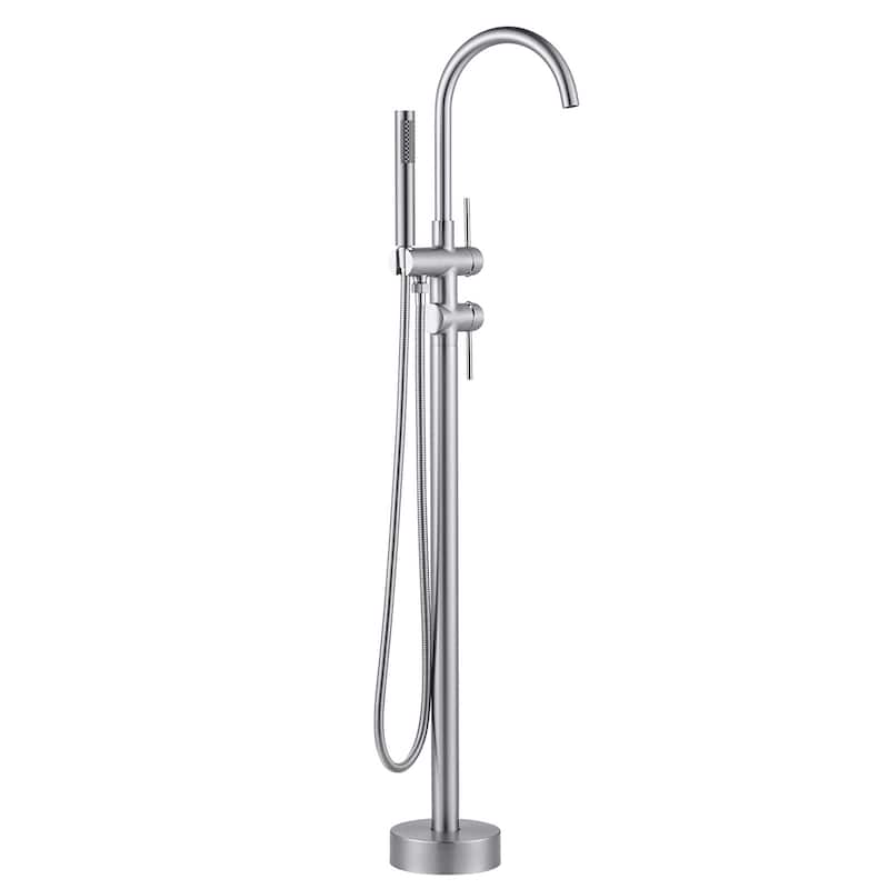 WOWOW Double Handle Freestanding Tub Faucet with Handheld Shower