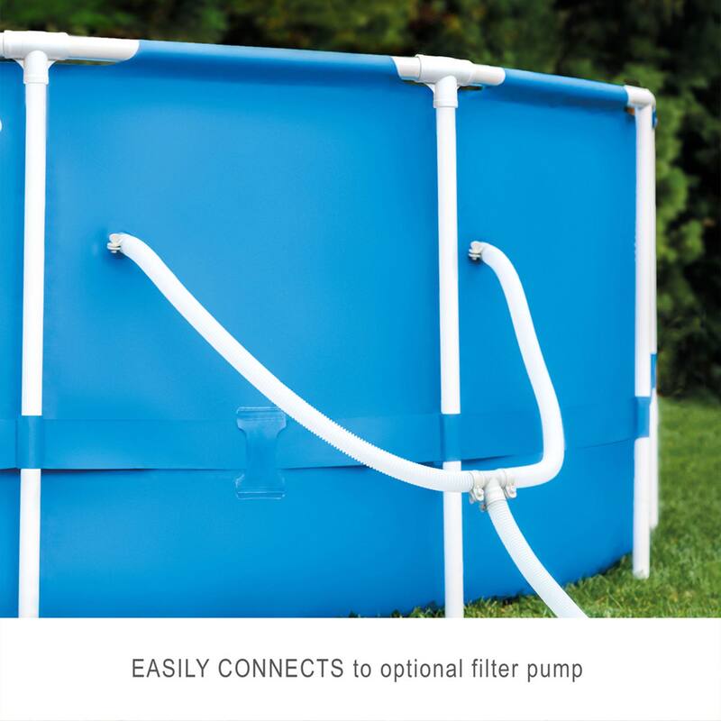 Intex 28241EH 15ft x 48in Metal Frame Above Ground Pool Set with Pump & Cover - 53