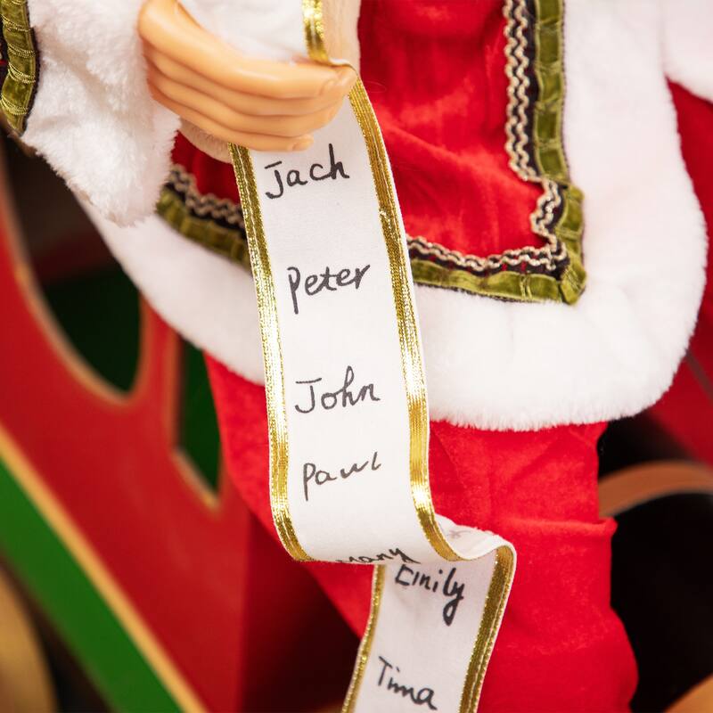 Santa Claus on Locomotive Train Car Christmas Figure - 36"