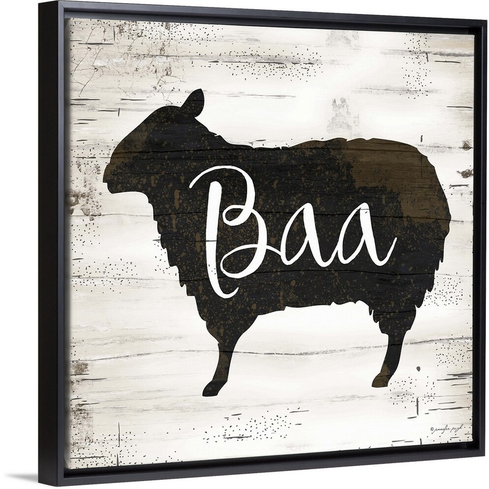 Farmhouse Sheep Black Float Frame Canvas Art Overstock 25530634