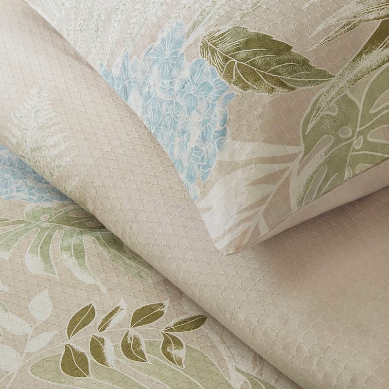 Harbor House Kiawah Island 6 Piece Oversized Cotton Comforter Set with Throw Pillow