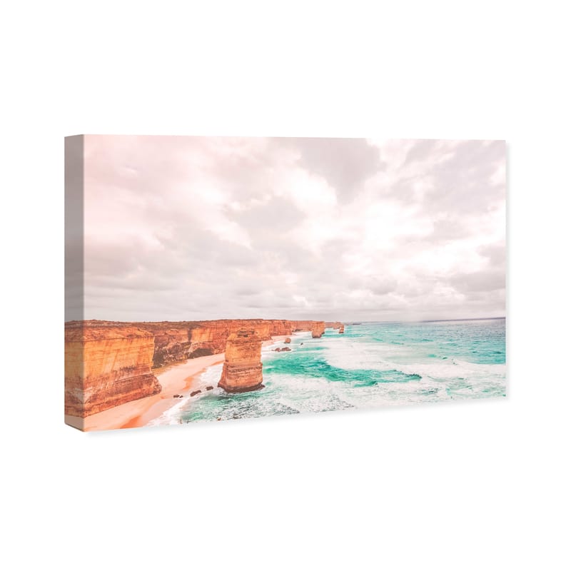 Wynwood Studio Canvas Nautical and Coastal The Twelve Apostles Blue and Turquoise Nautical & Coastal Wall Art Canvas Print