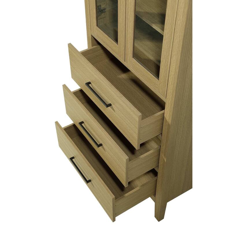 Laura 16-28 Inch Bath Storage Glass Cabinet