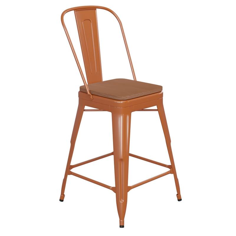 All-Weather Commercial Counter Stool with Removable Back & Poly Resin Seat