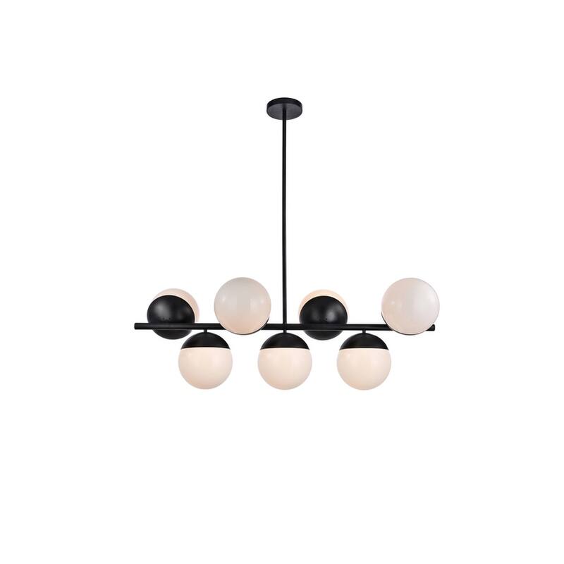 7-Light 43 inch Pendant with Frosted White Glass
