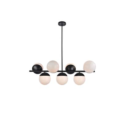 7-Light 43 inch Pendant with Frosted White Glass