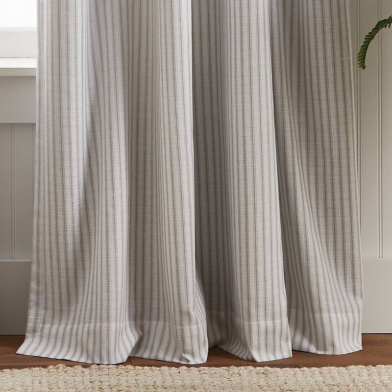 Martha Stewart Ticking Stripe Back Tab Curtain Panel Pair