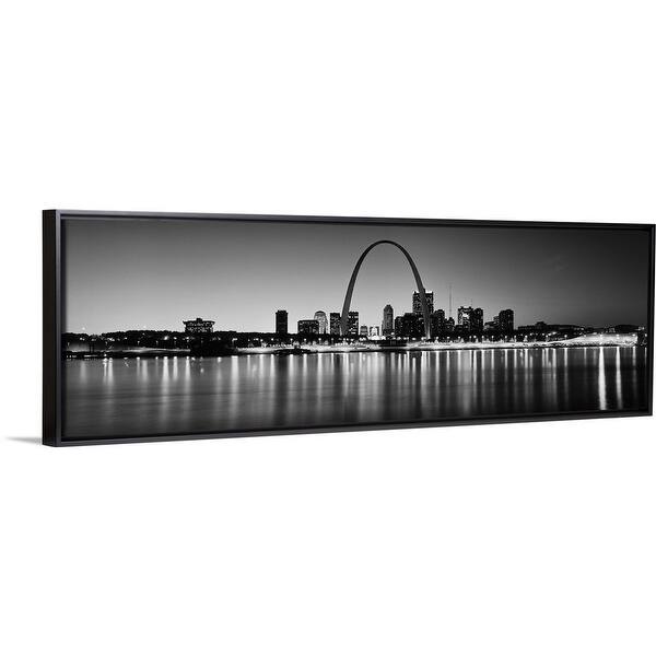 Shop City Lit Up At Night Gateway Arch Mississippi River St Louis Missouri Black Float Frame Canvas Art Overstock 25519943