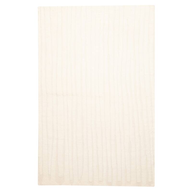 ECARPETGALLERY Hand-knotted Tangier Cream Wool Rug - 5'1 x 7'11