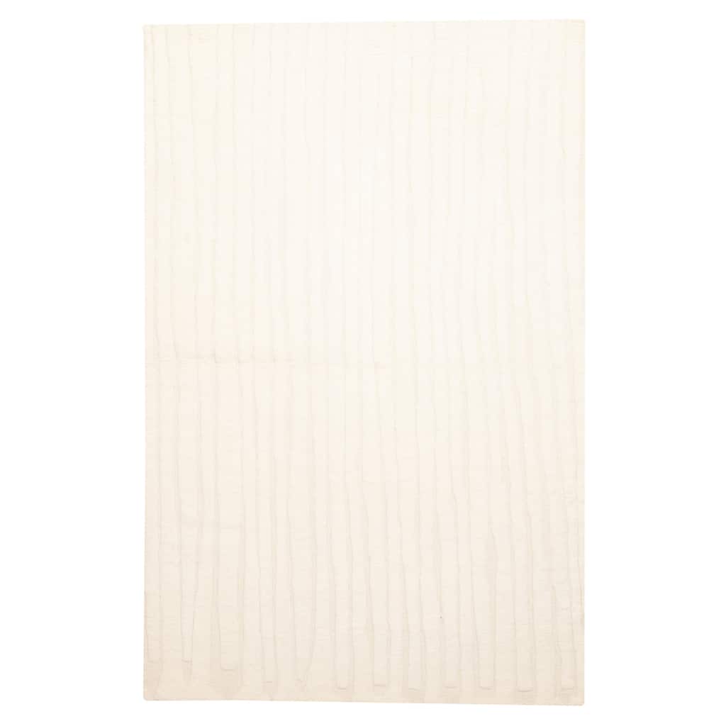 ECARPETGALLERY Hand-knotted Tangier Cream Wool Rug - 5'1 x 7'11