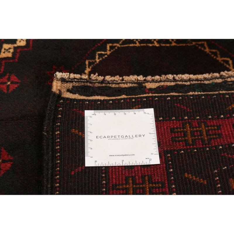 Teimani Black, Brown Rug 4'3" x 6'1" - 4'3 x 6'1