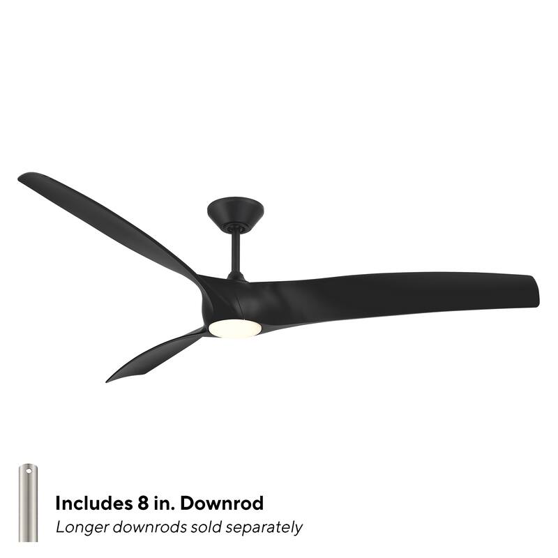 Zephyr 72" 3-Blade Indoor/Outdoor Smart Fan in Graphite Weathered Wood w/ Selectable LED (2700K-5000K) & Remote