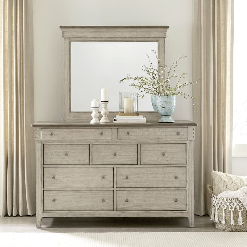 Liberty Furniture Ivy Hollow Mantle Storage Bed, Dresser & Mirror, Chest, Night Stand - King, Queen