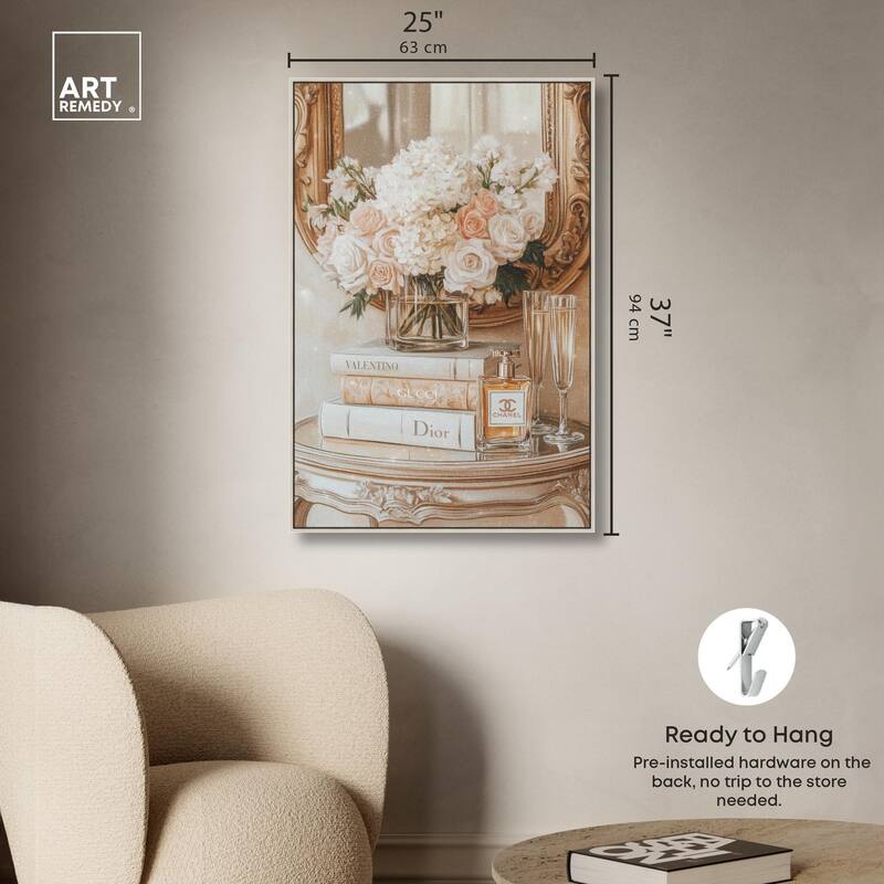 Mirror and Classy Glam Books Canvas by Art Remedy