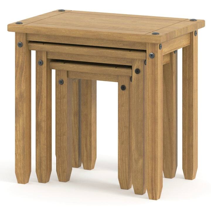 Wood Nest of 3 Tables Corona Collection | Furniture Dash
