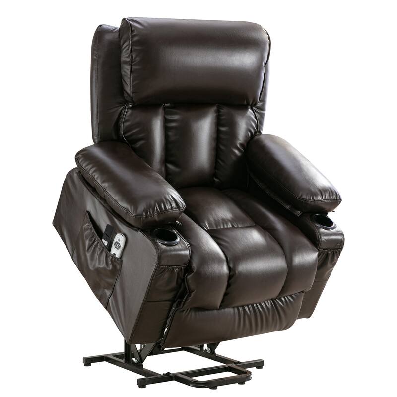 Large Power Lift Recliner Chair with Heat & 8‑Point Massage