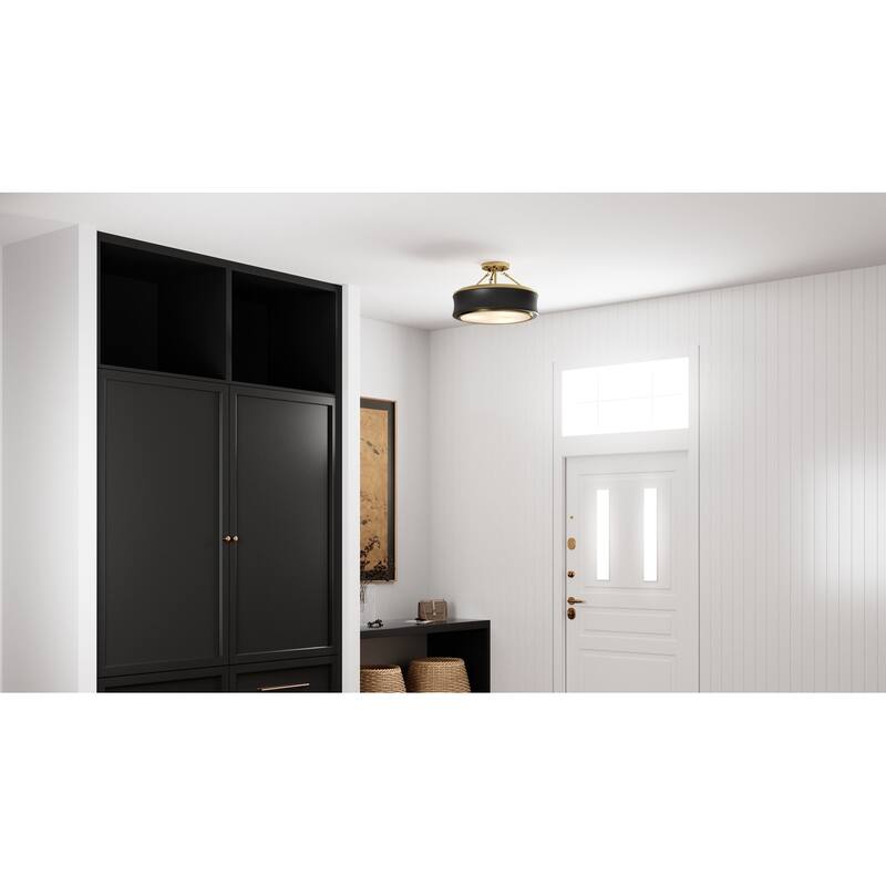 Dylan 3-Light Matte Black Semi-Flush Mount