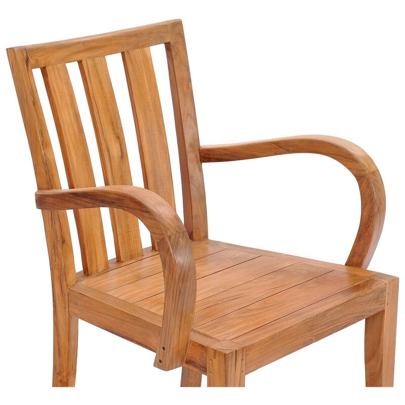 Chic Teak Boston Teak Wood Indoor/ Outdoor Patio Dining Arm Chair