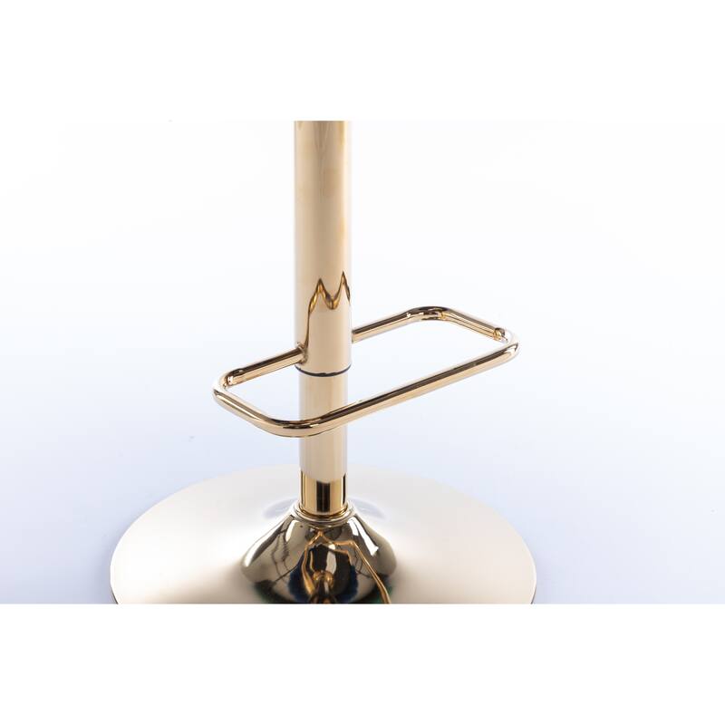 Set of 2 Bar Stools with Chrome Footrest and Base Swivel Height Adjustable Mechanical Lifting Velvet, Simple Bar Stoo